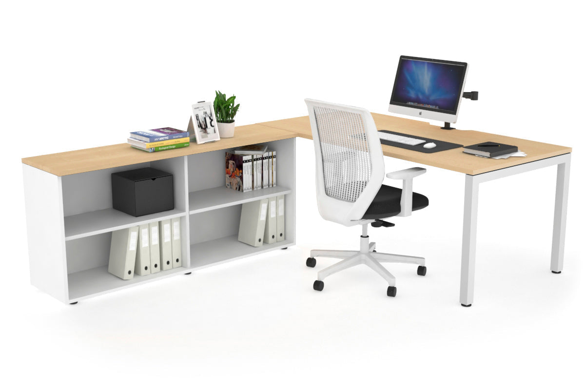 Quadro Square Executive Setting - White Frame [1800L x 800W with Cable Scallop] Jasonl maple none open bookcase
