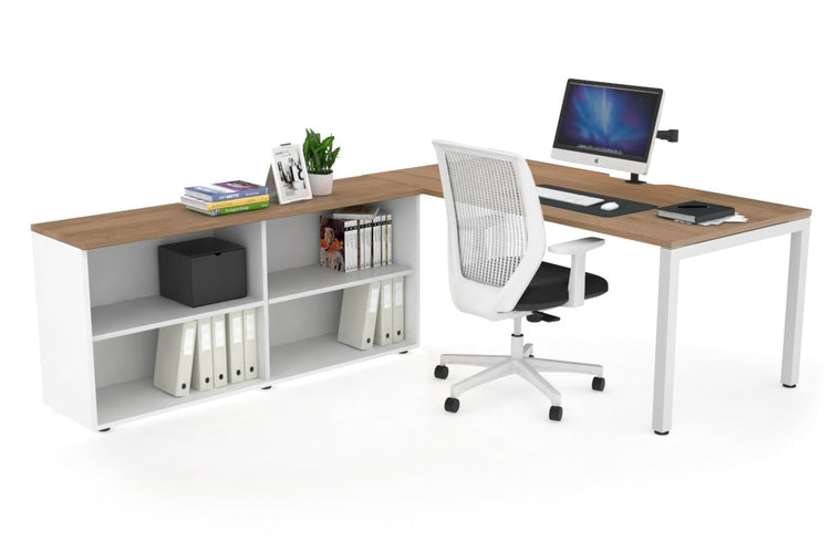 Quadro Square Executive Setting - White Frame [1800L x 800W with Cable Scallop] Jasonl salvage oak none open bookcase