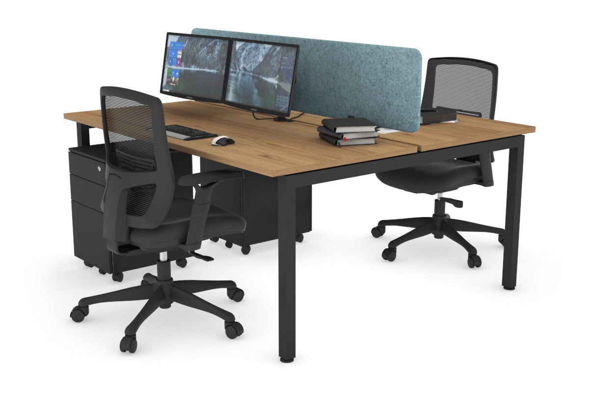 Quadro Square Leg 2 Person Office Workstations [1200L x 700W] Jasonl black leg salvage oak blue echo panel (400H x 1200W)