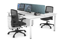  - Quadro Square Leg 2 Person Office Workstations [1200L x 700W] - 1