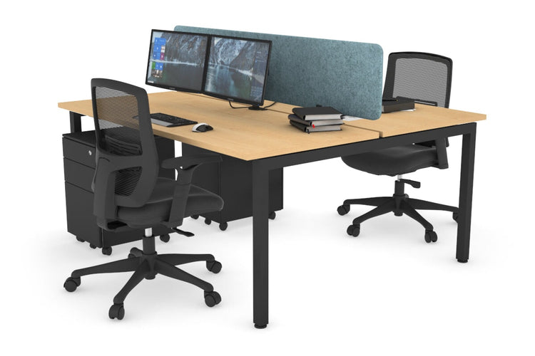 Quadro Square Leg 2 Person Office Workstations [1200L x 700W] Jasonl black leg maple blue echo panel (400H x 1200W)