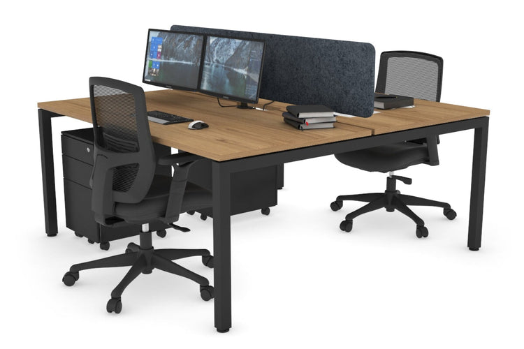 Quadro Square Leg 2 Person Office Workstations [1200L x 800W with Cable Scallop] Jasonl black leg salvage oak dark grey echo panel (400H x 1200W)