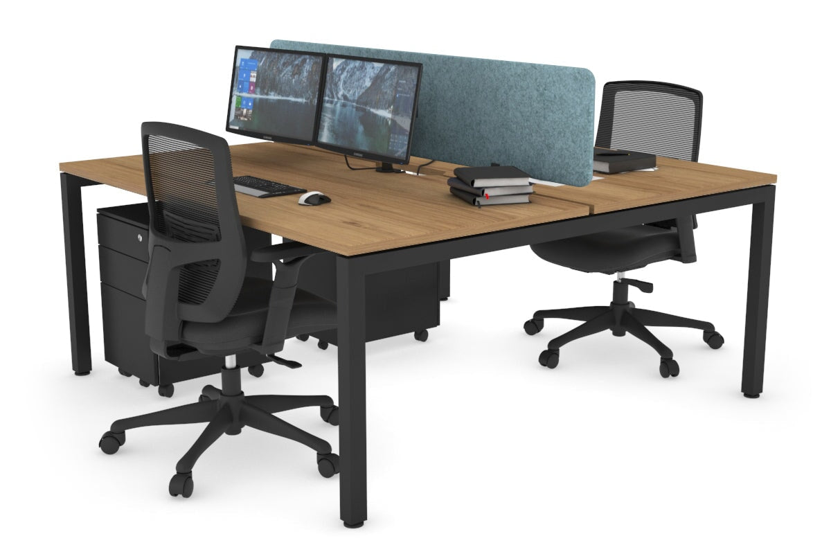 Quadro Square Leg 2 Person Office Workstations [1200L x 800W with Cable Scallop] Jasonl black leg salvage oak blue echo panel (400H x 1200W)