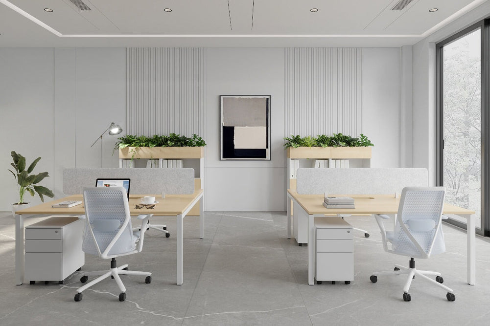 Quadro Square Legs 2 Person Office Workstation [1200L x 800W with Cable Scallop]-black leg dark oak moody charcoal (500H x 1200W)