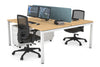 Quadro Square Legs 2 Person Office Workstation [1200L x 800W with Cable Scallop] - Thumbnail 16 