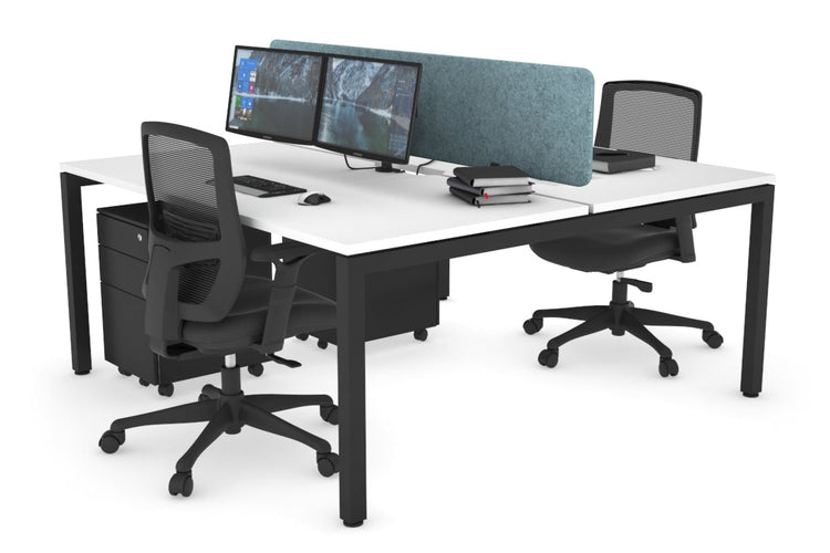 Quadro Square Leg 2 Person Office Workstations [1200L x 800W with Cable Scallop] Jasonl black leg white blue echo panel (400H x 1200W)