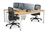 Quadro Square Legs 2 Person Office Workstation [1200L x 800W with Cable Scallop] - Thumbnail 14 