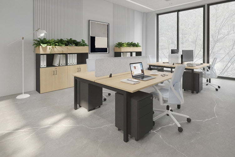 Quadro Square Leg 2 Person Office Workstations [1400L x 700W] Jasonl 