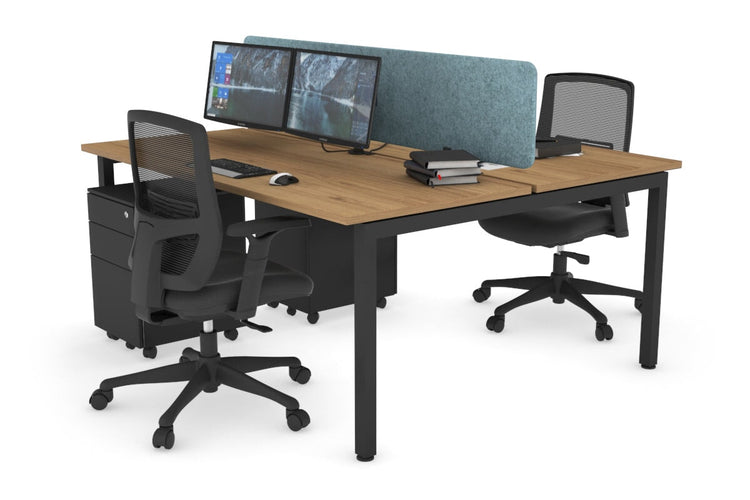 Quadro Square Leg 2 Person Office Workstations [1600L x 700W] Jasonl black leg salvage oak blue echo panel (400H x 1600W)
