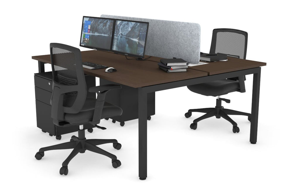 Quadro Square Legs 2 Person Office Workstation [1800L x 700W]-black leg dark oak moody charcoal (500H x 1800W)