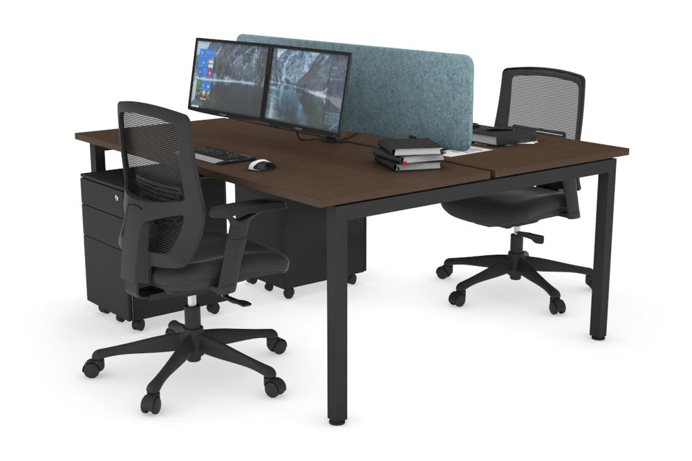 Quadro Square Legs 2 Person Office Workstation [1800L x 700W]-black leg dark oak moody charcoal (500H x 1800W)