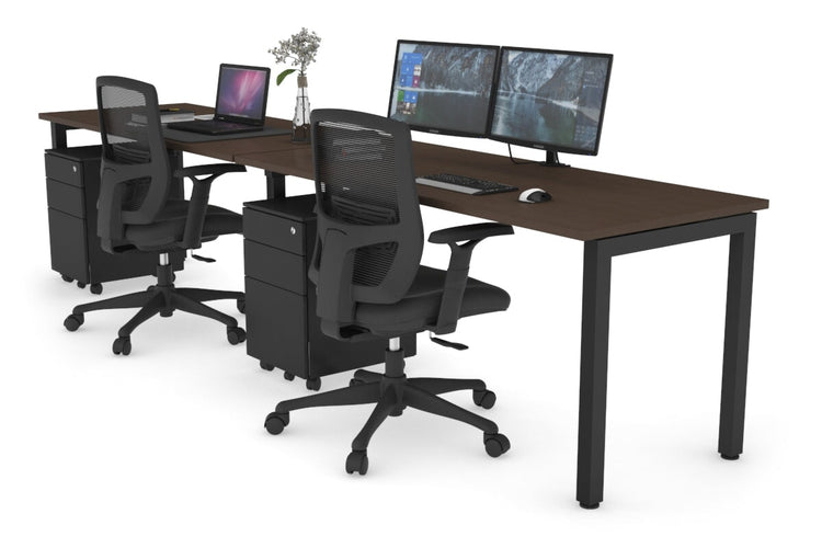 Quadro Square Leg 2 Person Run Office Workstations [1200L x 700W] Jasonl black leg wenge 