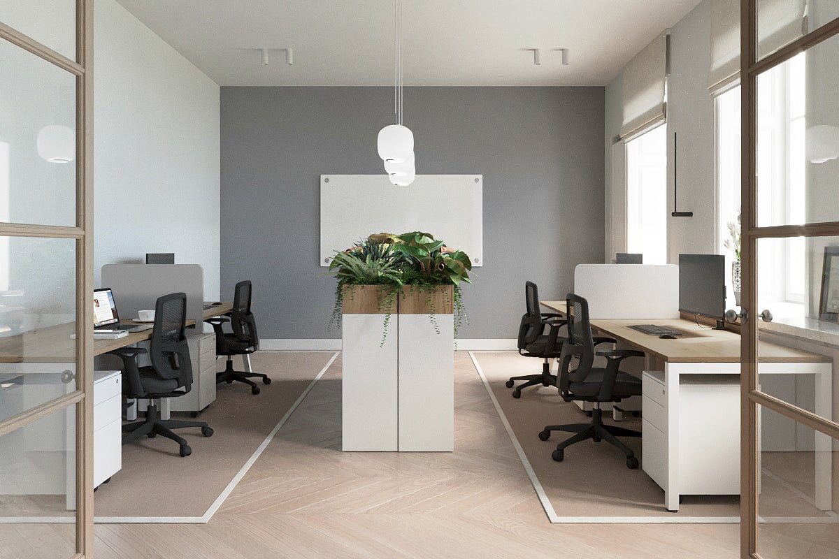 Quadro Square Leg 2 Person Run Office Workstations [1200L x 700W] Jasonl 