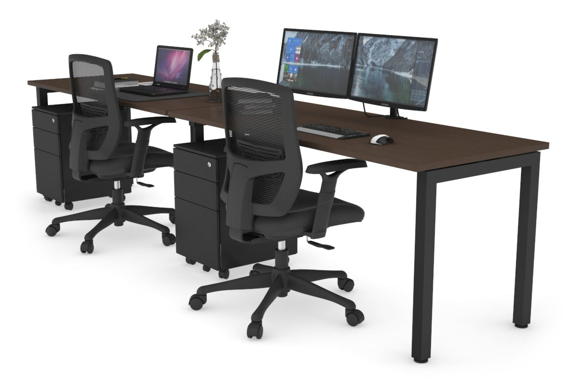 Quadro Square Leg 2 Person Run Office Workstations [1600L x 700W] Jasonl black leg wenge 