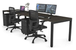 Quadro Square Legs 2 Person Run Office Workstation [1600L x 800W with Cable Scallop]
