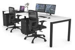 Quadro Square Legs 2 Person Run Office Workstation [1600L x 800W with Cable Scallop]