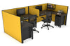 Quadro Square Legs 2 Person Corner Workstation - U Configuration - Black Frame [1800L x 1800W with Cable Scallop] - Thumbnail 48 
