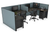 Quadro Square Legs 2 Person Corner Workstation - U Configuration - Black Frame [1800L x 1800W with Cable Scallop] - Thumbnail 54 