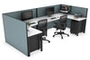 Quadro Square Legs 2 Person Corner Workstation - U Configuration - Black Frame [1800L x 1800W with Cable Scallop] - Thumbnail 12 