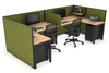 Quadro Square Legs 2 Person Corner Workstation - U Configuration - Black Frame [1800L x 1800W with Cable Scallop] - Thumbnail 22 