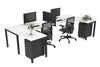 Quadro Square Legs 2 Person Corner Workstation - U Configuration - Black Frame [1800L x 1800W with Cable Scallop] - Thumbnail 3 