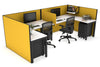 Quadro Square Legs 2 Person Corner Workstation - U Configuration - Black Frame [1800L x 1800W with Cable Scallop] - Thumbnail 7 