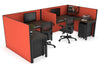 Quadro Square Legs 2 Person Corner Workstation - U Configuration - Black Frame [1800L x 1800W with Cable Scallop] - Thumbnail 46 