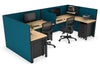 Quadro Square Legs 2 Person Corner Workstation - U Configuration - Black Frame [1800L x 1800W with Cable Scallop] - Thumbnail 24 
