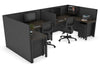 Quadro Square Legs 2 Person Corner Workstation - U Configuration - Black Frame [1800L x 1800W with Cable Scallop] - Thumbnail 56 
