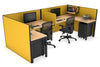Quadro Square Legs 2 Person Corner Workstation - U Configuration - Black Frame [1800L x 1800W with Cable Scallop] - Thumbnail 20 