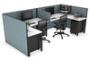 Quadro Square Legs 2 Person Corner Workstation - U Configuration - Black Frame [1800L x 1800W with Cable Scallop] - Thumbnail 13 