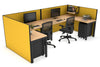 Quadro Square Legs 2 Person Corner Workstation - U Configuration - Black Frame [1800L x 1800W with Cable Scallop] - Thumbnail 19 