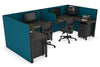 Quadro Square Legs 2 Person Corner Workstation - U Configuration - Black Frame [1800L x 1800W with Cable Scallop] - Thumbnail 52 