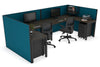 Quadro Square Legs 2 Person Corner Workstation - U Configuration - Black Frame [1800L x 1800W with Cable Scallop] - Thumbnail 51 