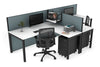 Quadro Square Legs 2 Person Corner Workstation - T Configuration [1400L x 1800W with Cable Scallop] - Thumbnail 90 