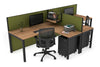 Quadro Square Legs 2 Person Corner Workstation - T Configuration [1400L x 1800W with Cable Scallop] - Thumbnail 48 
