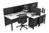 Quadro Square Legs 2 Person Corner Workstation - T Configuration [1400L x 1800W with Cable Scallop] - Thumbnail 31 