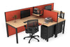 Quadro Square Legs 2 Person Corner Workstation - T Configuration [1400L x 1800W with Cable Scallop] - Thumbnail 93 