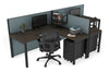 Quadro Square Legs 2 Person Corner Workstation - T Configuration [1400L x 1800W with Cable Scallop] - Thumbnail 111 