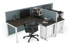 Quadro Square Legs 2 Person Corner Workstation - T Configuration [1400L x 1800W with Cable Scallop] - Thumbnail 22 