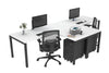 Quadro Square Legs 2 Person Corner Workstation - T Configuration [1400L x 1800W with Cable Scallop] - Thumbnail 30 