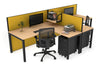 Quadro Square Legs 2 Person Corner Workstation - T Configuration [1400L x 1800W with Cable Scallop] - Thumbnail 40 