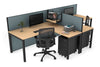 Quadro Square Legs 2 Person Corner Workstation - T Configuration [1400L x 1800W with Cable Scallop] - Thumbnail 36 