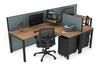Quadro Square Legs 2 Person Corner Workstation - T Configuration [1400L x 1800W with Cable Scallop] - Thumbnail 43 