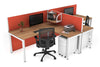 Quadro Square Legs 2 Person Corner Workstation - T Configuration [1400L x 1800W with Cable Scallop] - Thumbnail 18 