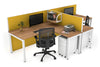 Quadro Square Legs 2 Person Corner Workstation - T Configuration [1400L x 1800W with Cable Scallop] - Thumbnail 19 