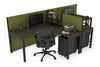 Quadro Square Legs 2 Person Corner Workstation - T Configuration [1400L x 1800W with Cable Scallop] - Thumbnail 109 