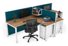 Quadro Square Legs 2 Person Corner Workstation - T Configuration [1400L x 1800W with Cable Scallop] - Thumbnail 75 