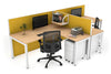Quadro Square Legs 2 Person Corner Workstation - T Configuration [1400L x 1800W with Cable Scallop] - Thumbnail 66 