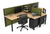 Quadro Square Legs 2 Person Corner Workstation - T Configuration [1400L x 1800W with Cable Scallop] - Thumbnail 95 
